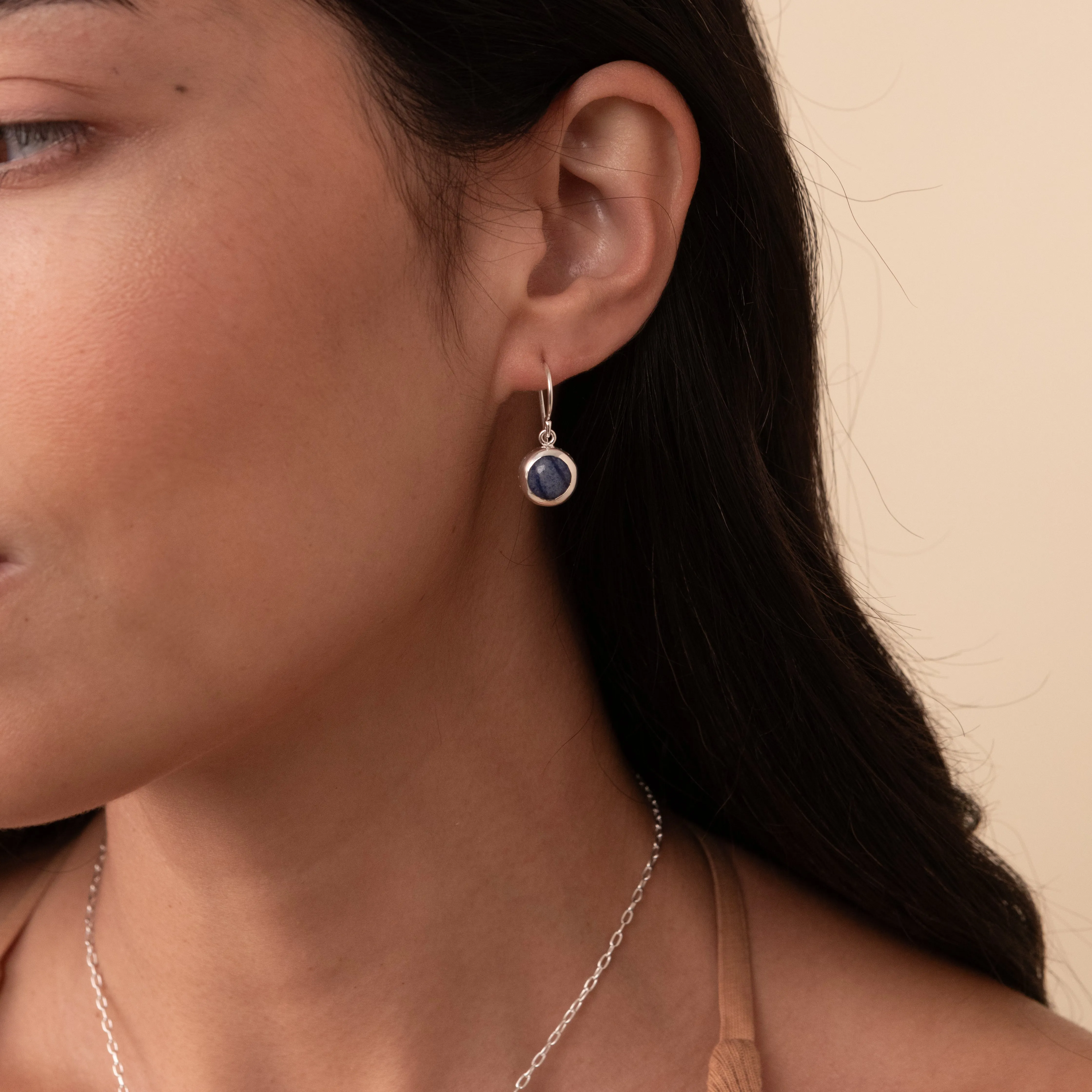 Dumortierite Circle Drop Earrings - Silver sold by Anna Beck product image thumbnail 2