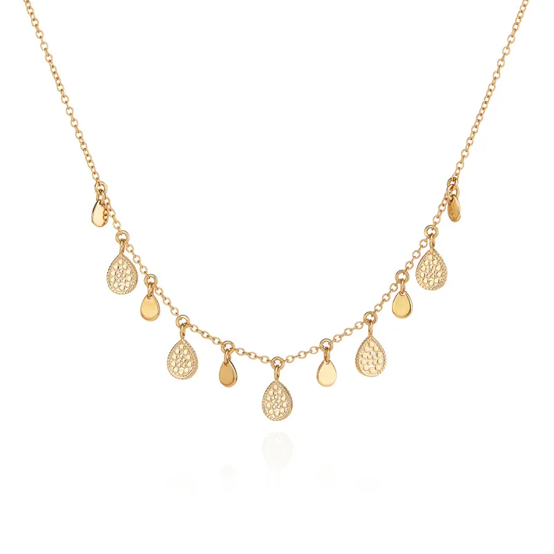 Teardrop Charm Necklace - Gold sold by Anna Beck