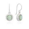 Green Quartz Drop Earrings - Silver sold by Anna Beck