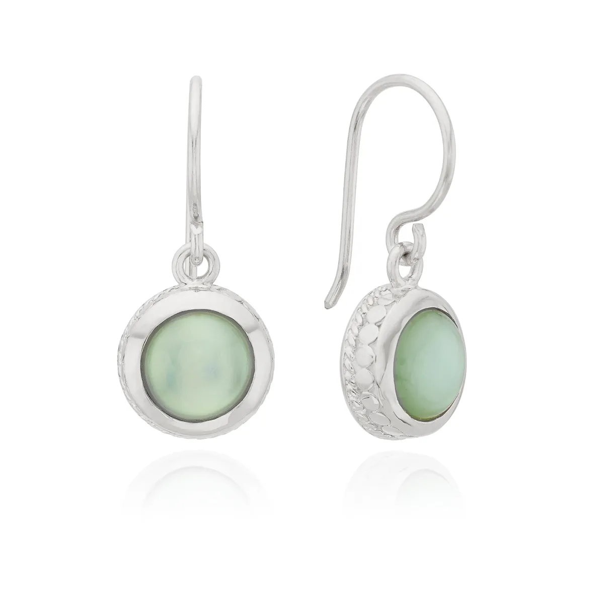 Green Quartz Drop Earrings - Silver sold by Anna Beck