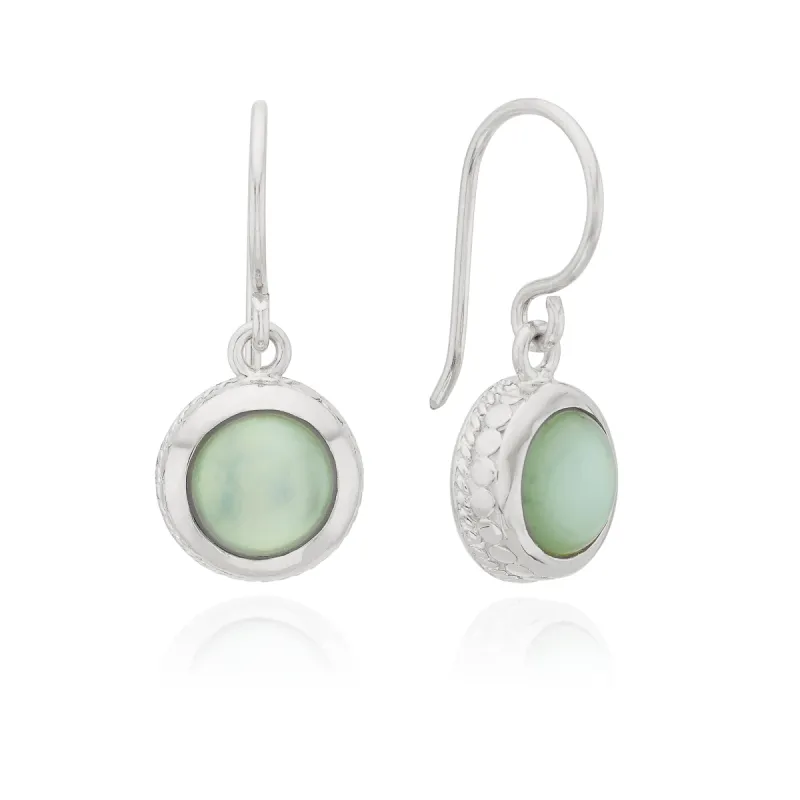 Green Quartz Drop Earrings - Silver sold by Anna Beck