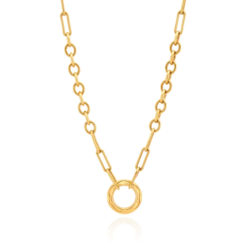 Wavy Open O Chain Necklace - Gold sold by Anna Beck