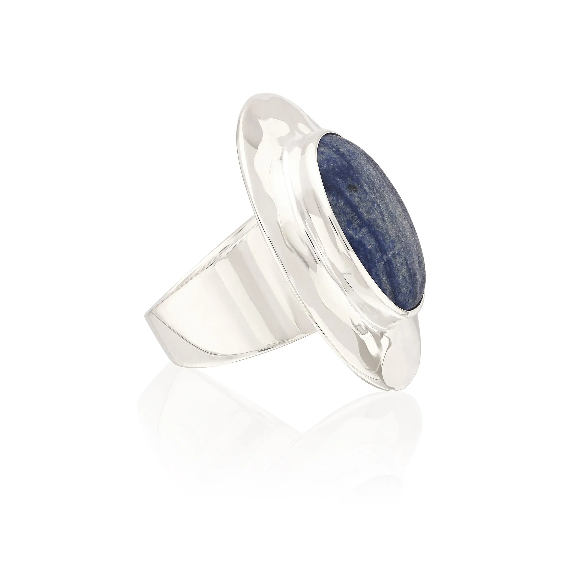 Large Wavy Oval Dumortierite Ring - Silver sold by Anna Beck product image thumbnail 3