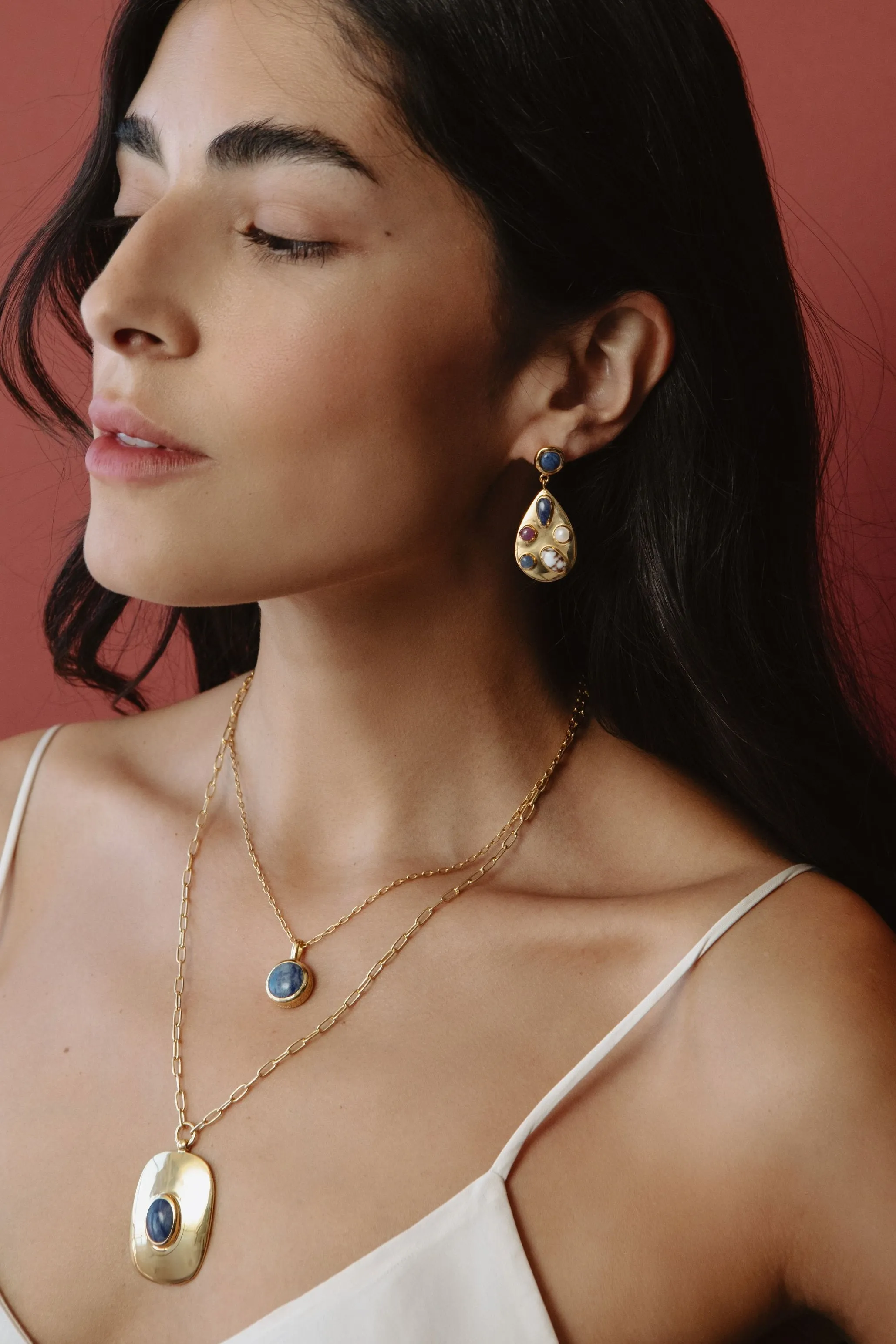 Multi-Stone Double Drop Earrings sold by Anna Beck product image thumbnail 3