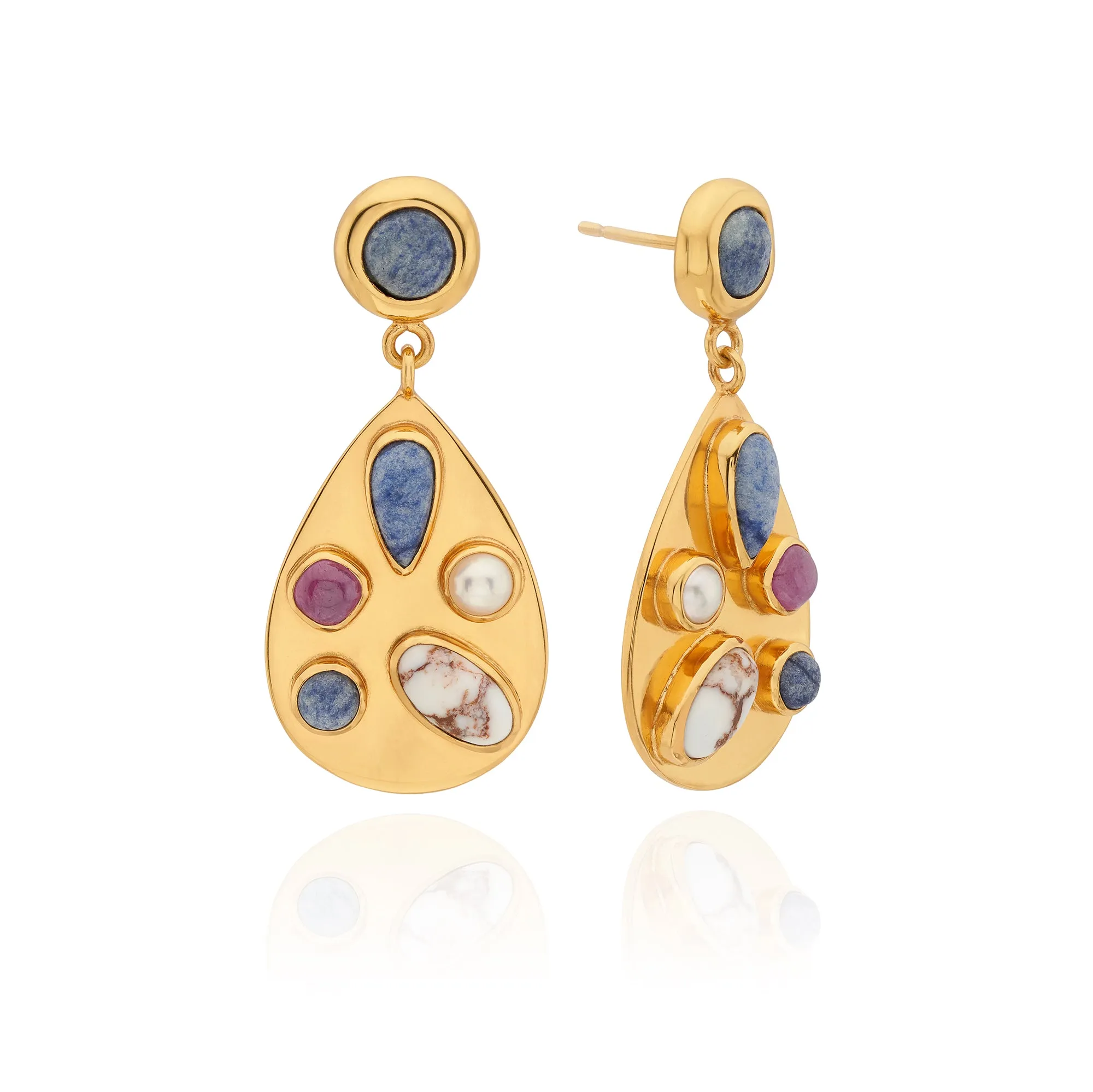 Multi-Stone Double Drop Earrings sold by Anna Beck