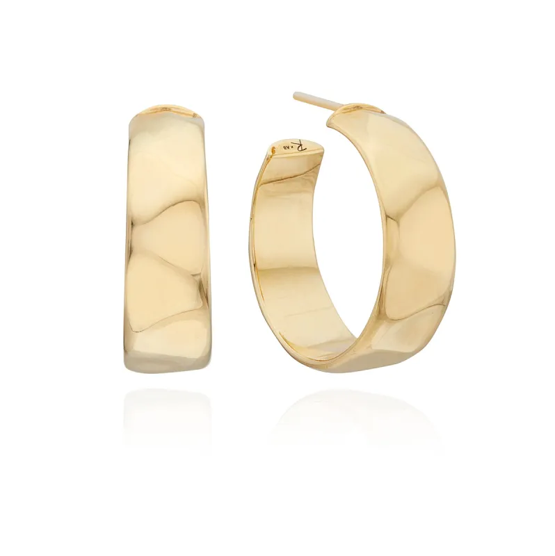 Medium Wavy Hoop Earrings - Gold sold by Anna Beck