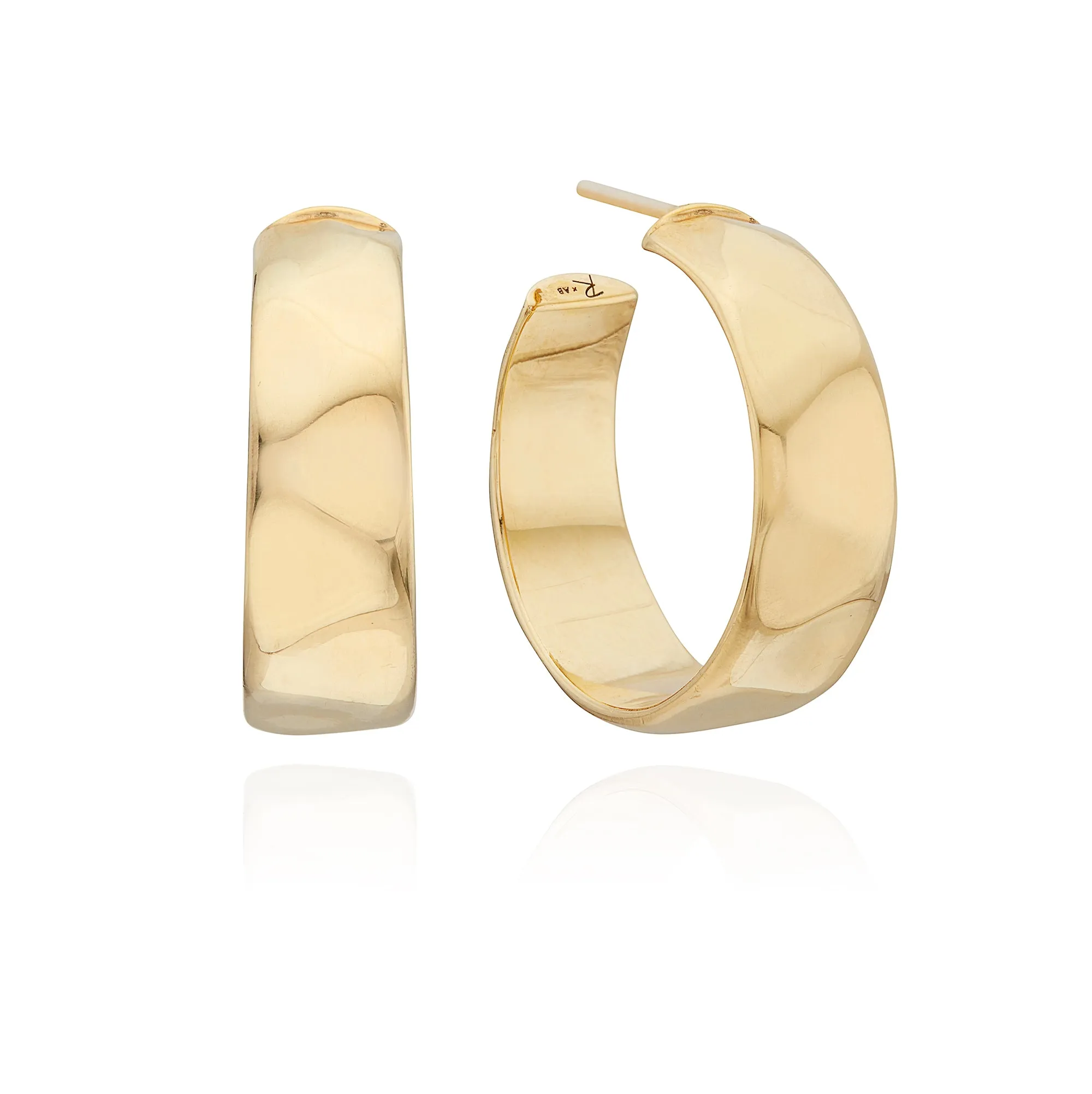 Medium Wavy Hoop Earrings - Gold sold by Anna Beck