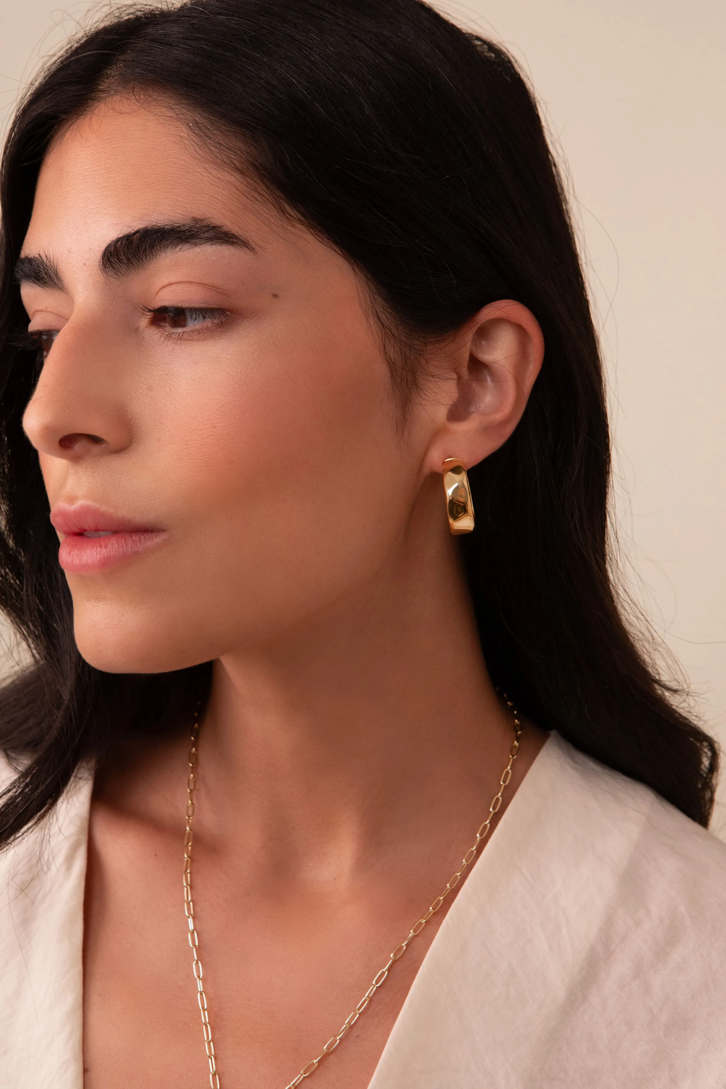 Medium Wavy Hoop Earrings - Gold sold by Anna Beck product image thumbnail 2