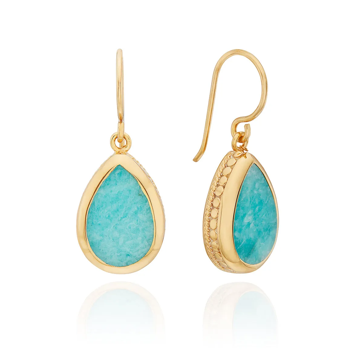 Amazonite Drop Earrings - Gold sold by Anna Beck