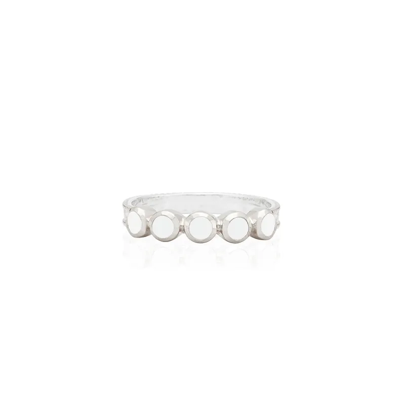 White Agate Multi Stone Ring - Silver sold by Anna Beck