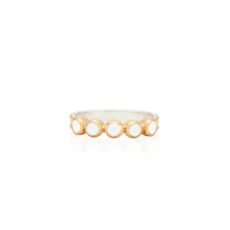 White Agate Multi Stone Ring - Gold sold by Anna Beck