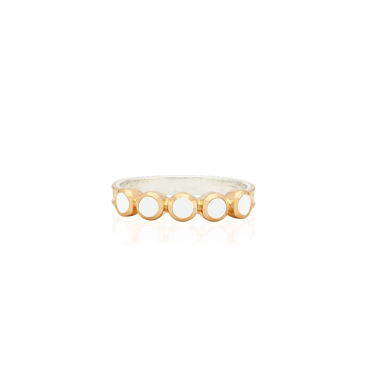 White Agate Multi Stone Ring - Gold sold by Anna Beck