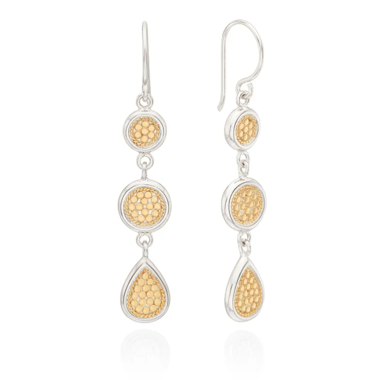 Classic Triple Drop Earrings - Gold & Silver sold by Anna Beck