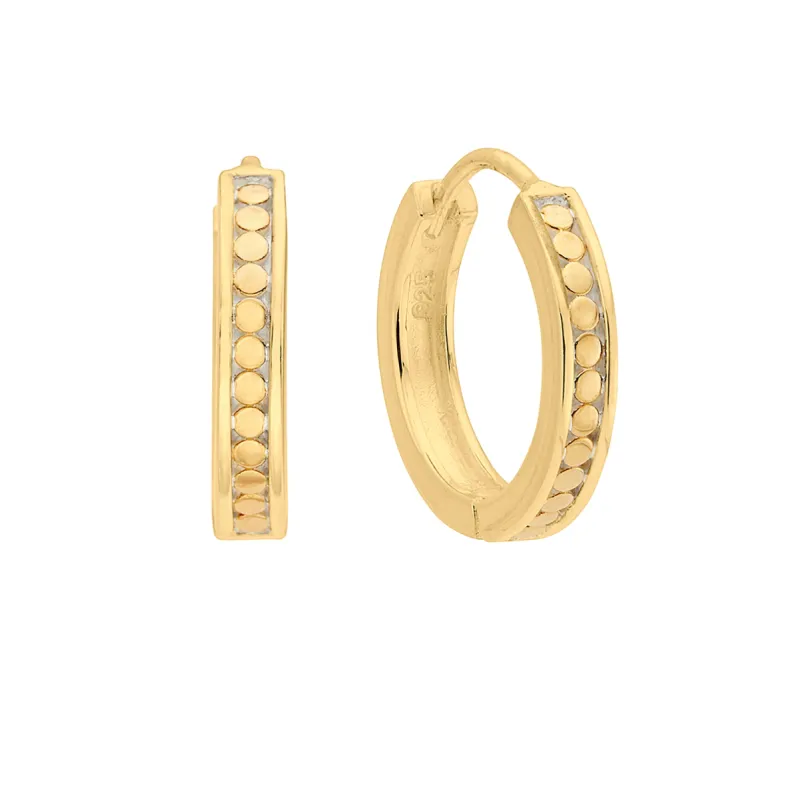 Classic Small Hinge Reversible Hoop Earrings - Gold sold by Anna Beck