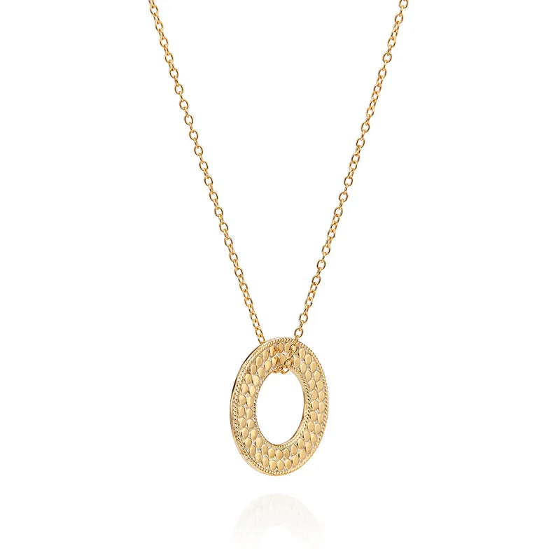 Flat Open Circle Necklace - Gold made by Anna Beck