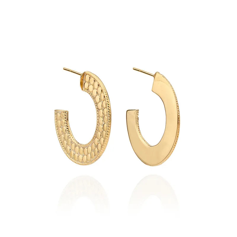 Medium Flat Hoop Earrings - Gold sold by Anna Beck