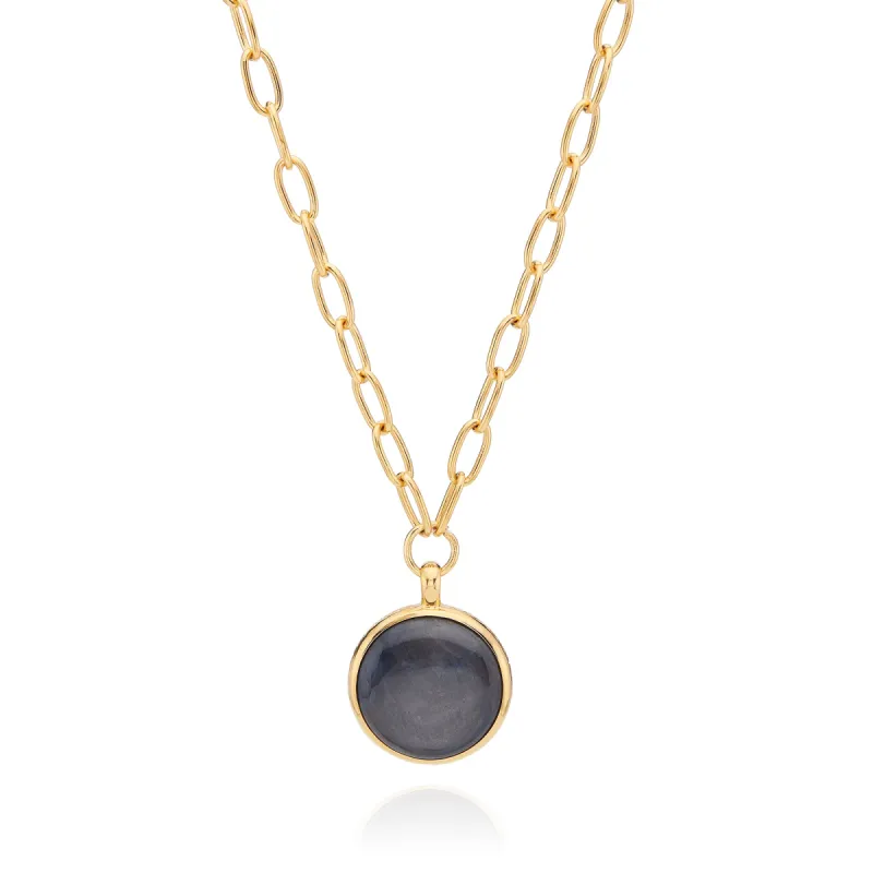 Large Grey Sapphire Pendant Necklace sold by Anna Beck