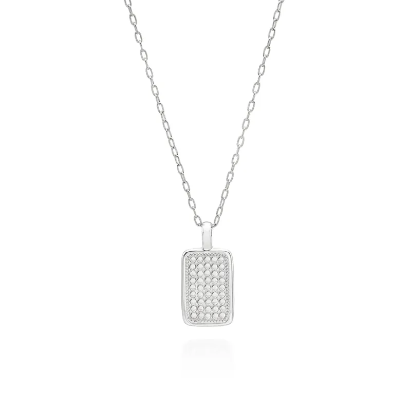 Rectangular Engravable Necklace - Silver sold by Anna Beck