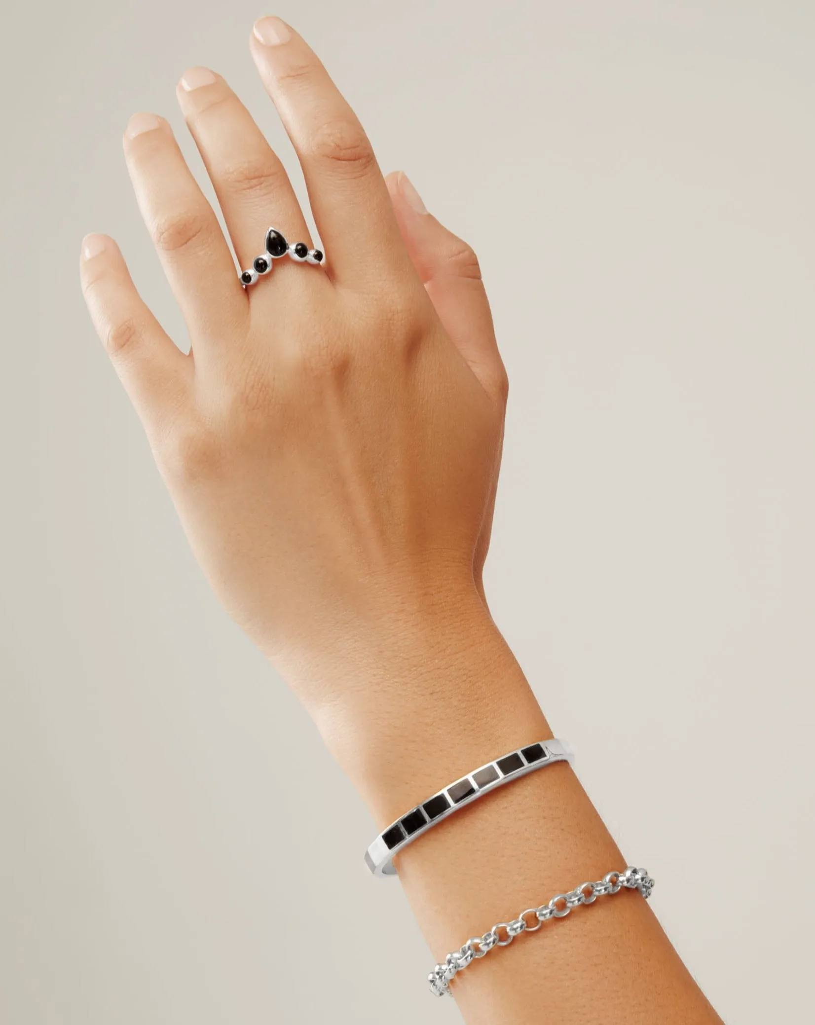 Black Onyx V Ring - Silver sold by Anna Beck product image thumbnail 3