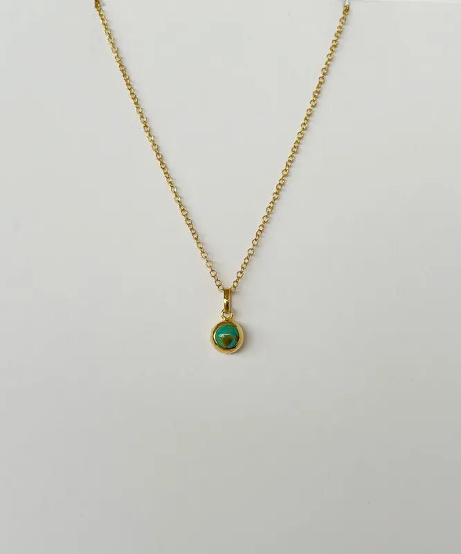 Mini Turquoise Circle Necklace sold by Anna Beck