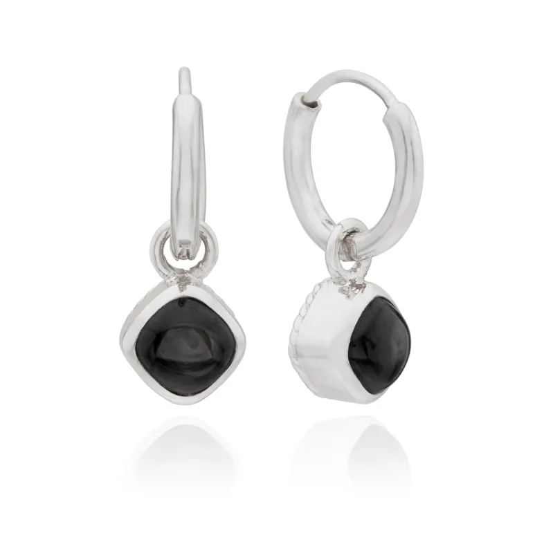 Hypersthene Cushion Charm Earrings - Silver sold by Anna Beck