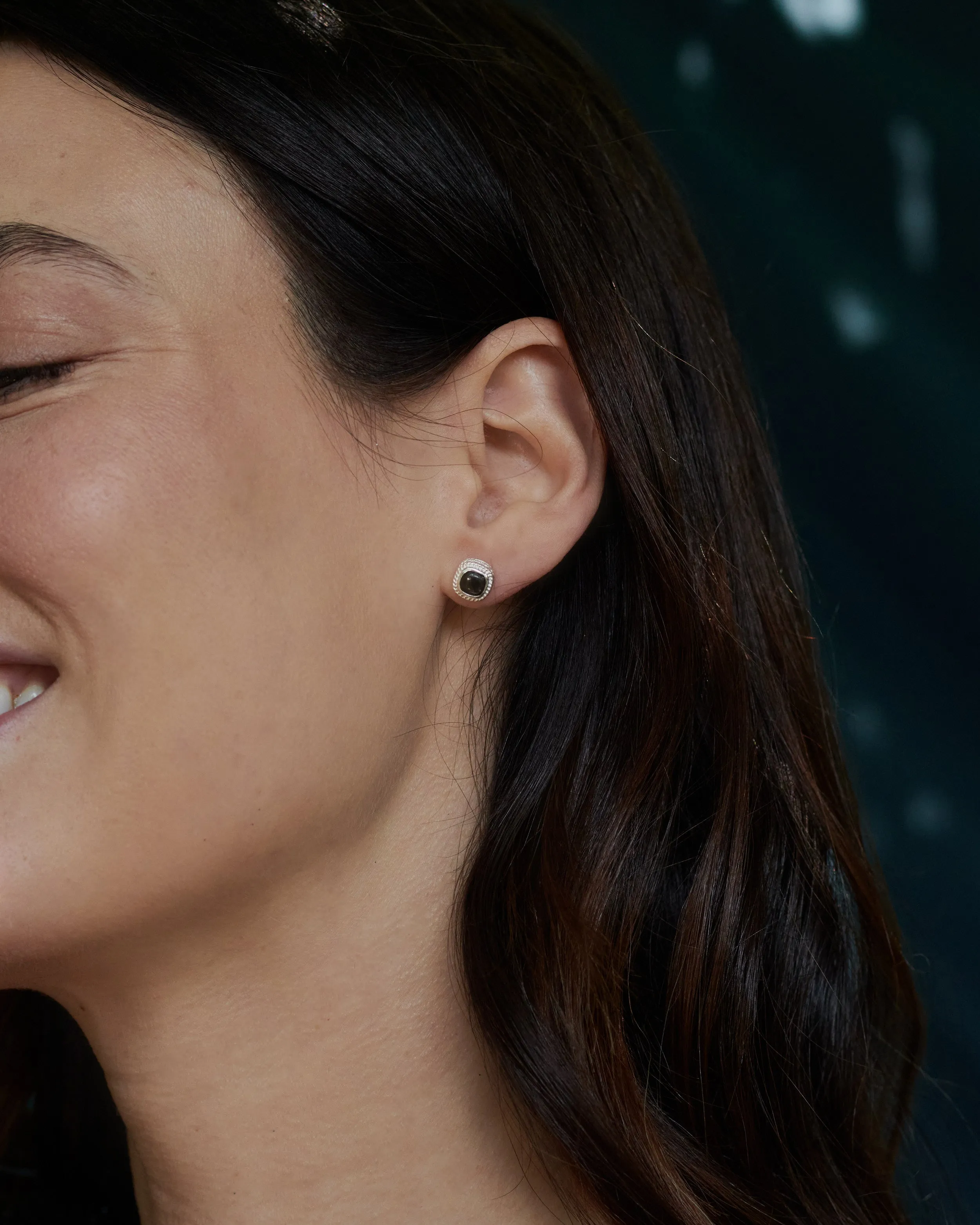 Hypersthene Cushion Stud Earrings - Silver sold by Anna Beck product image thumbnail 2