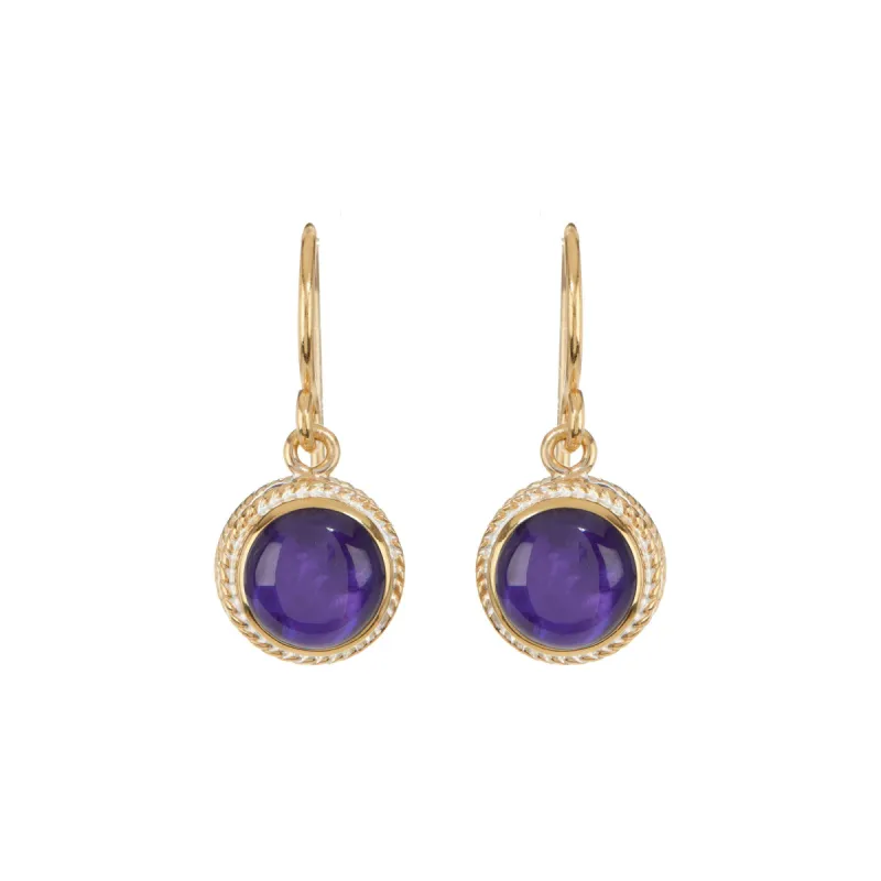 Purple Quartz Circle Drop Earrings sold by Anna Beck