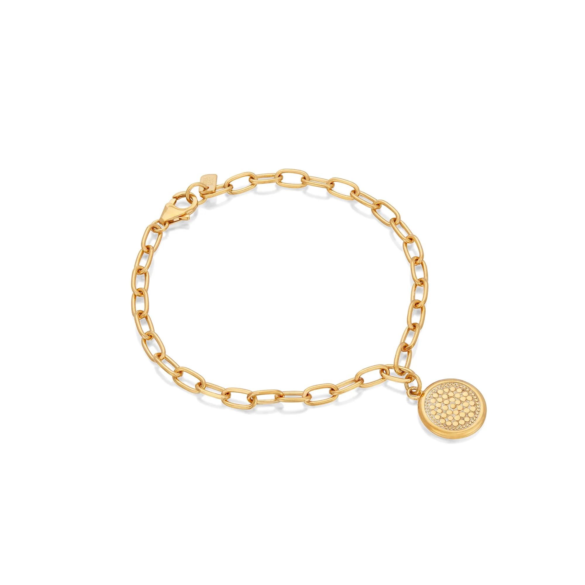 Classic Smooth Rim Charm Bracelet - Gold sold by Anna Beck