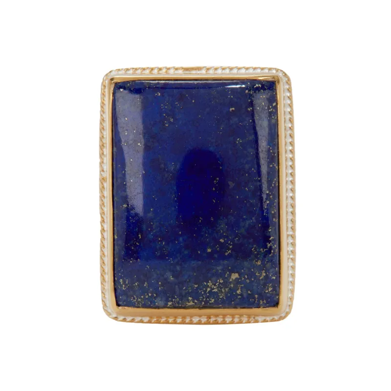 Large Lapis Rectangular Cocktail Ring sold by Anna Beck