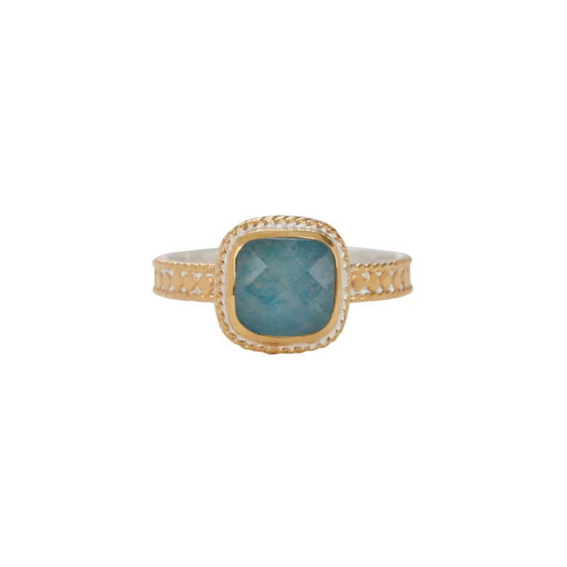 Blue Quartz Cushion Stacking Ring sold by Anna Beck