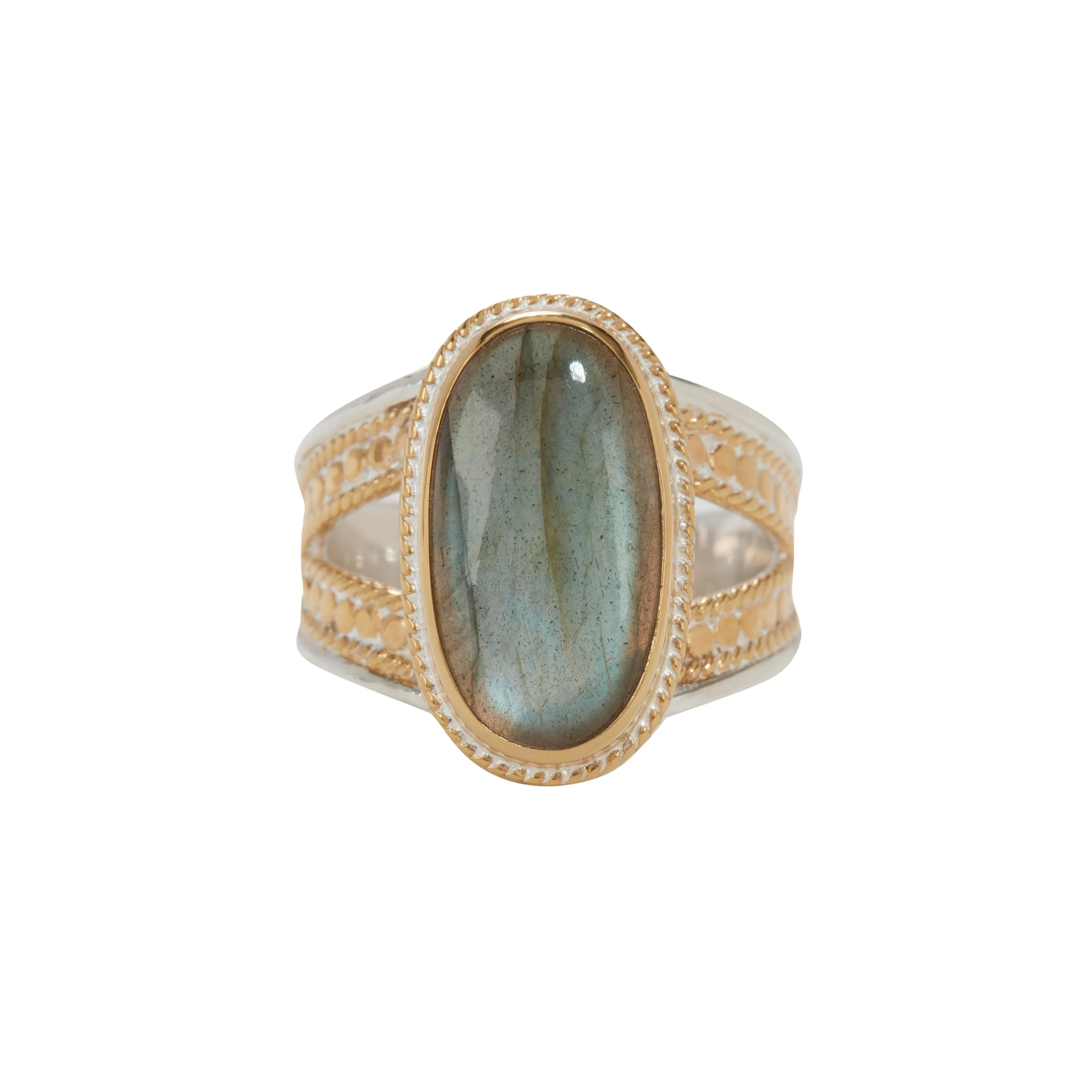 Labradorite Oval Split-Side Ring - Gold sold by Anna Beck