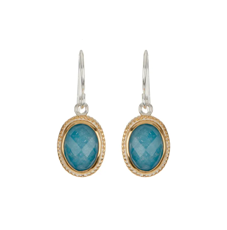Blue Quartz Oval Drop Earrings sold by Anna Beck