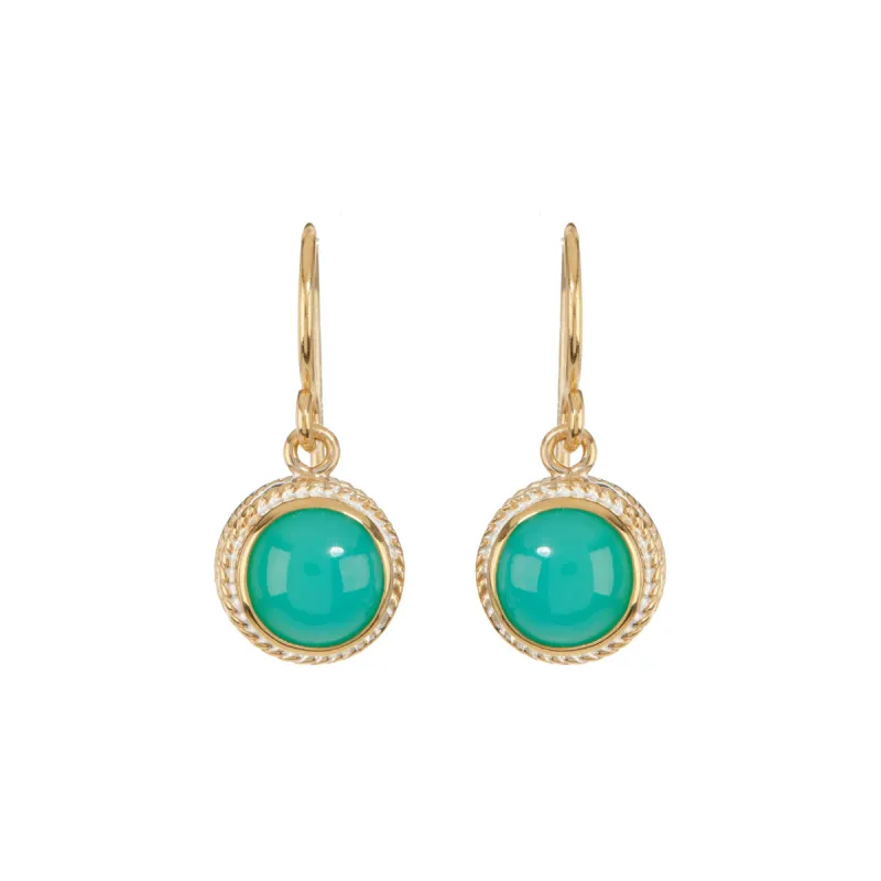 Green Chrysoprase Circle Drop Earrings sold by Anna Beck