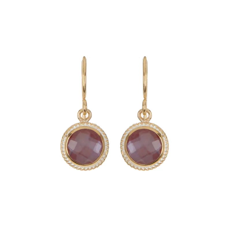 Red Garnet Circle Drop Earrings sold by Anna Beck