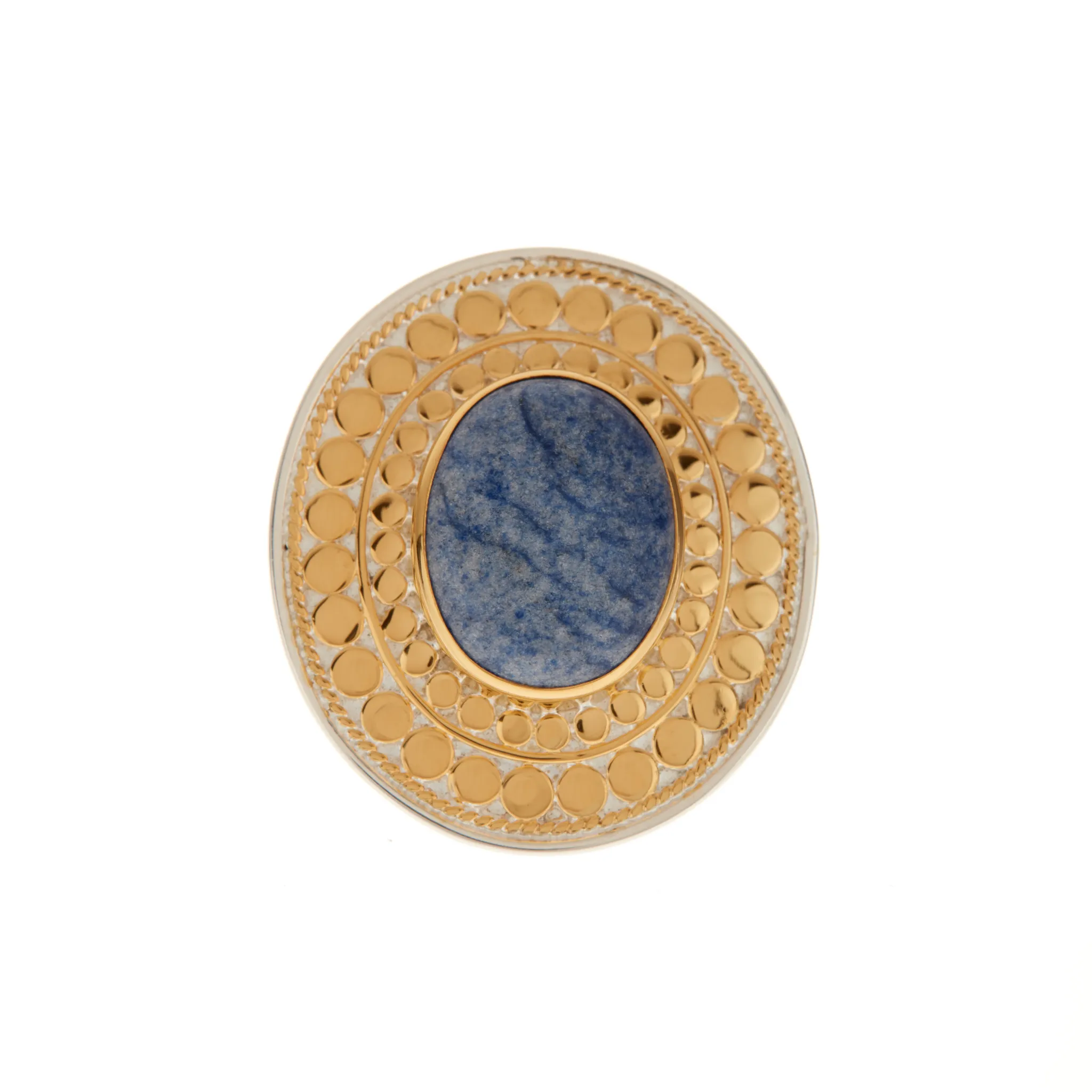 Large Oval Dumortierite Dotted Cocktail Ring sold by Anna Beck