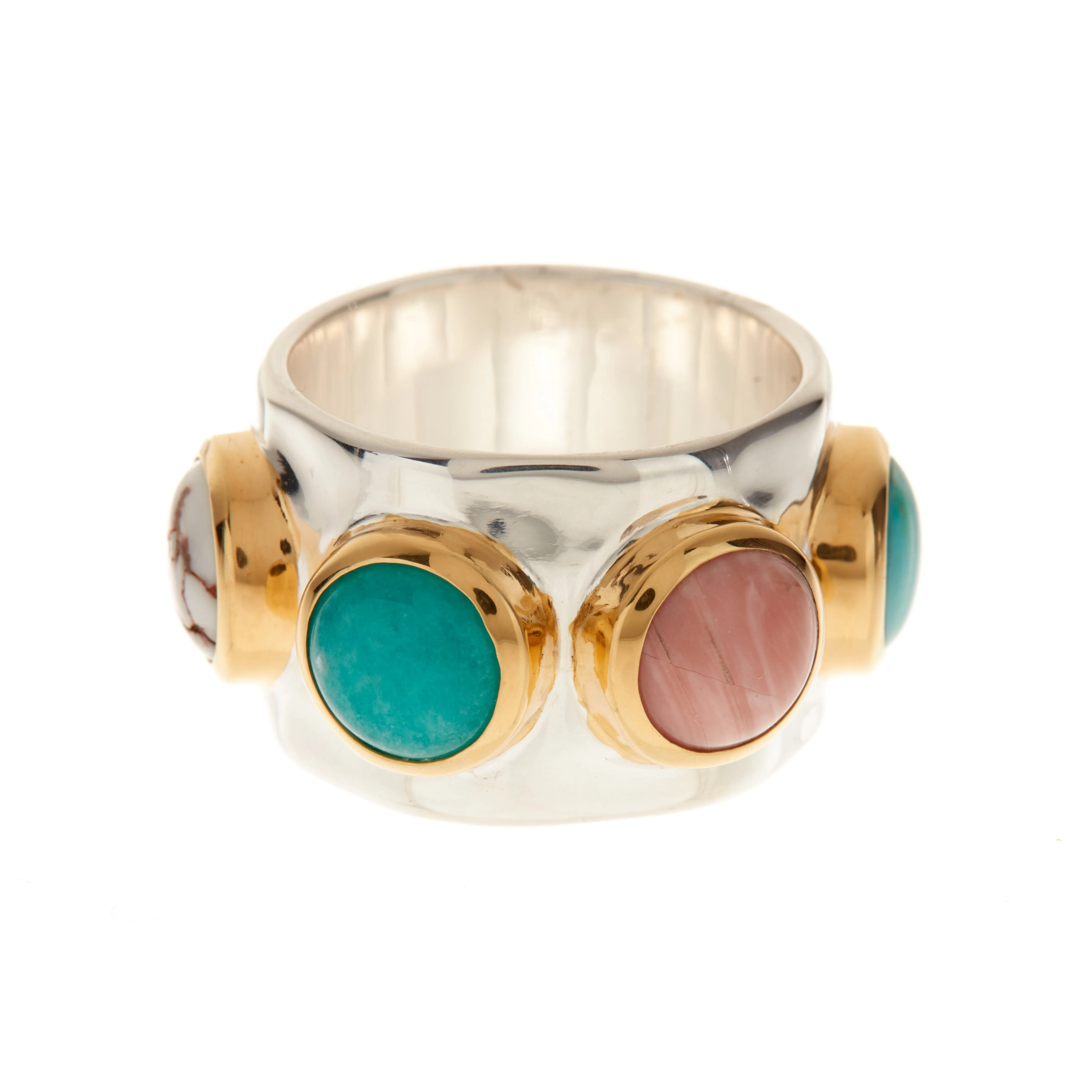 Two Tone Multi-Stone Ring sold by Anna Beck