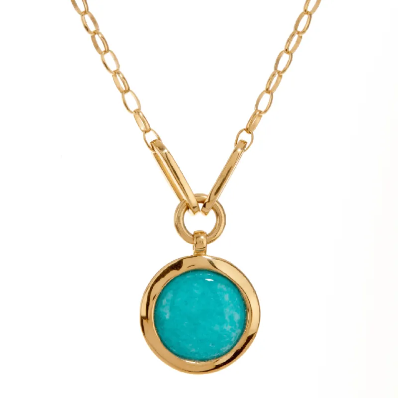 Large Wavy Amazonite Pendant Necklace sold by Anna Beck