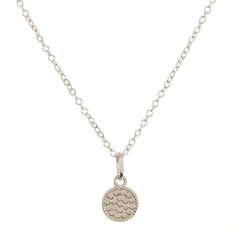 Small Engravable Circle Charm Necklace - Silver sold by Anna Beck