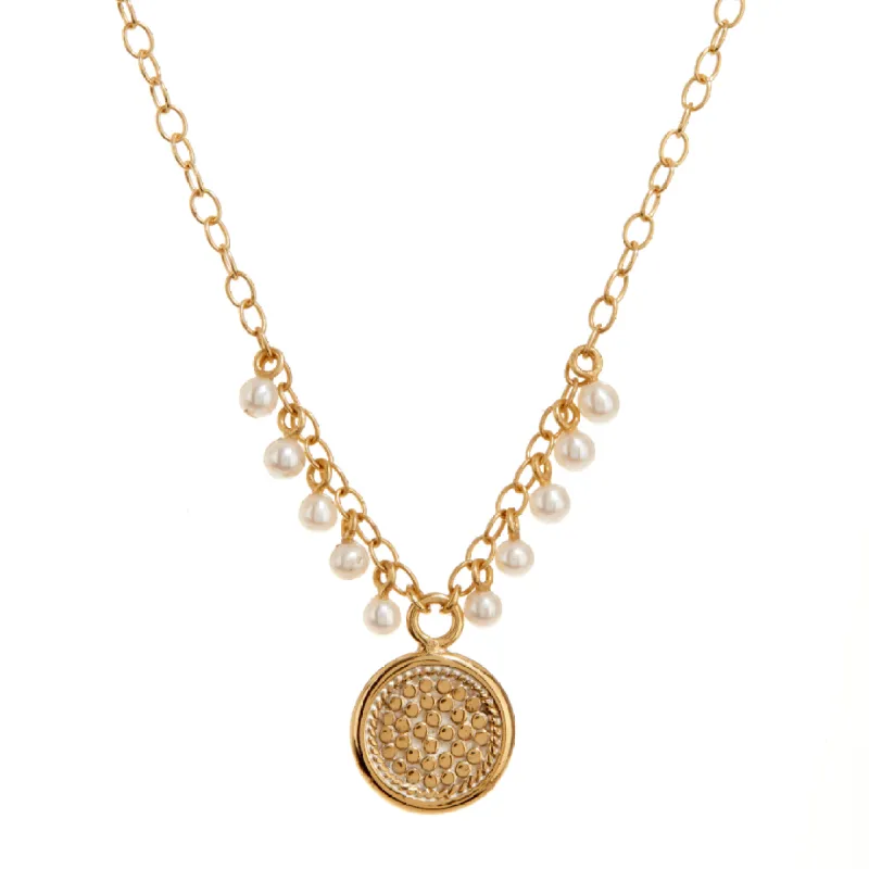 Classic Disc Pearl Charm Necklace sold by Anna Beck