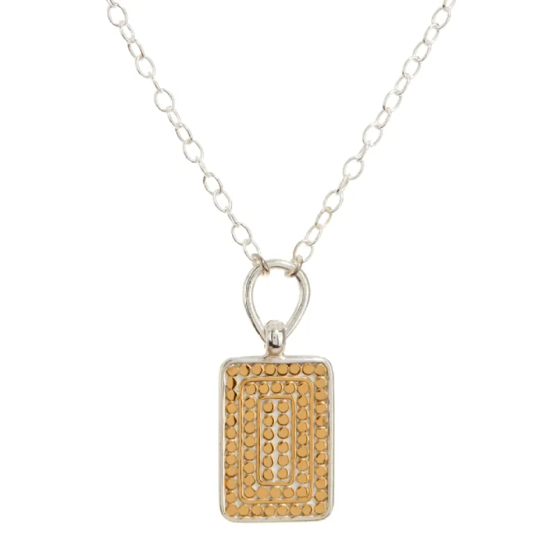 Dotted Rectangular Necklace - Gold and Silver sold by Anna Beck