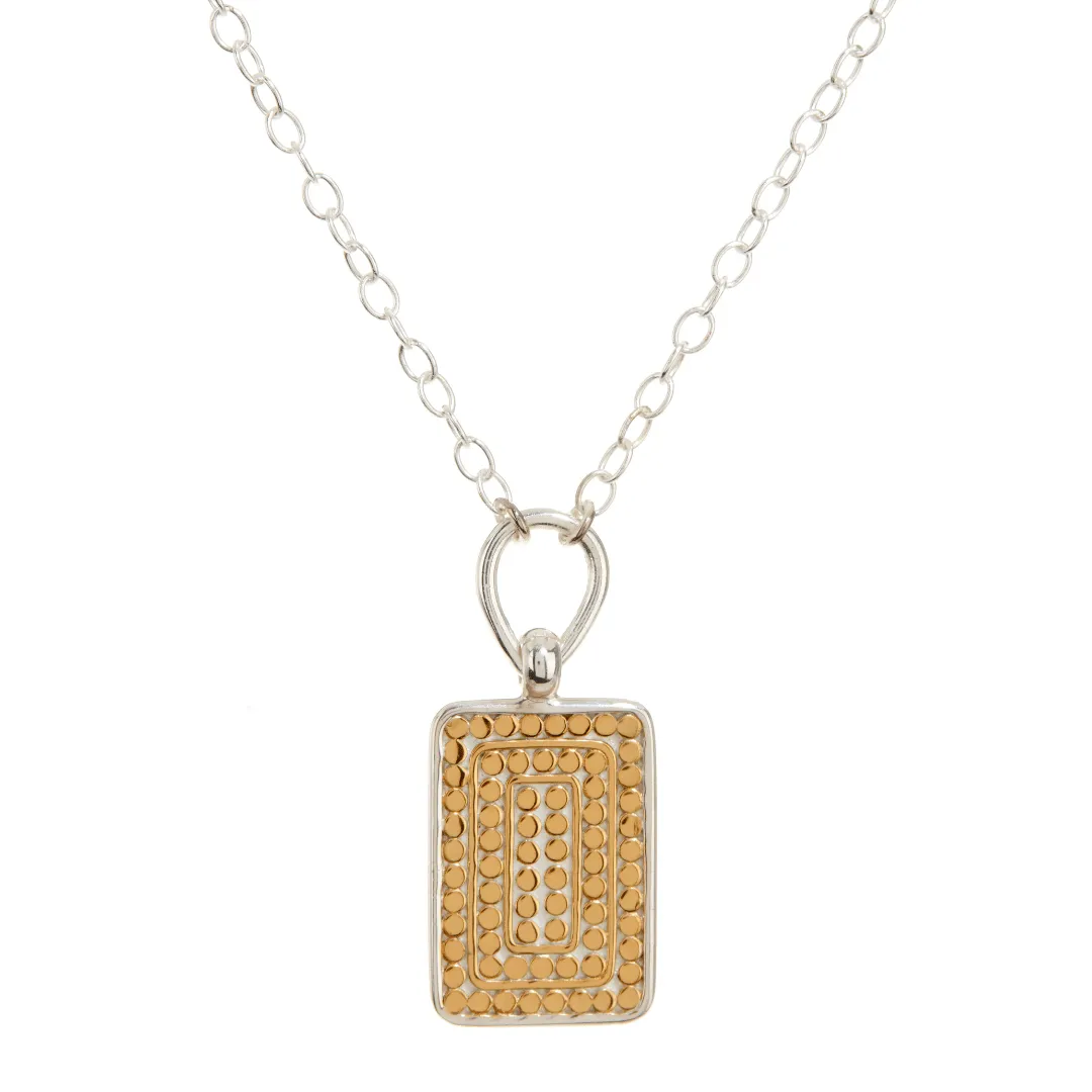 Dotted Rectangular Necklace - Gold and Silver sold by Anna Beck
