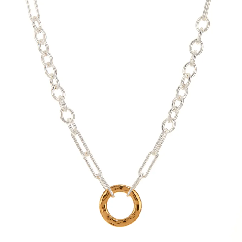 Wavy Open O Chain Necklace - Gold and Silver sold by Anna Beck