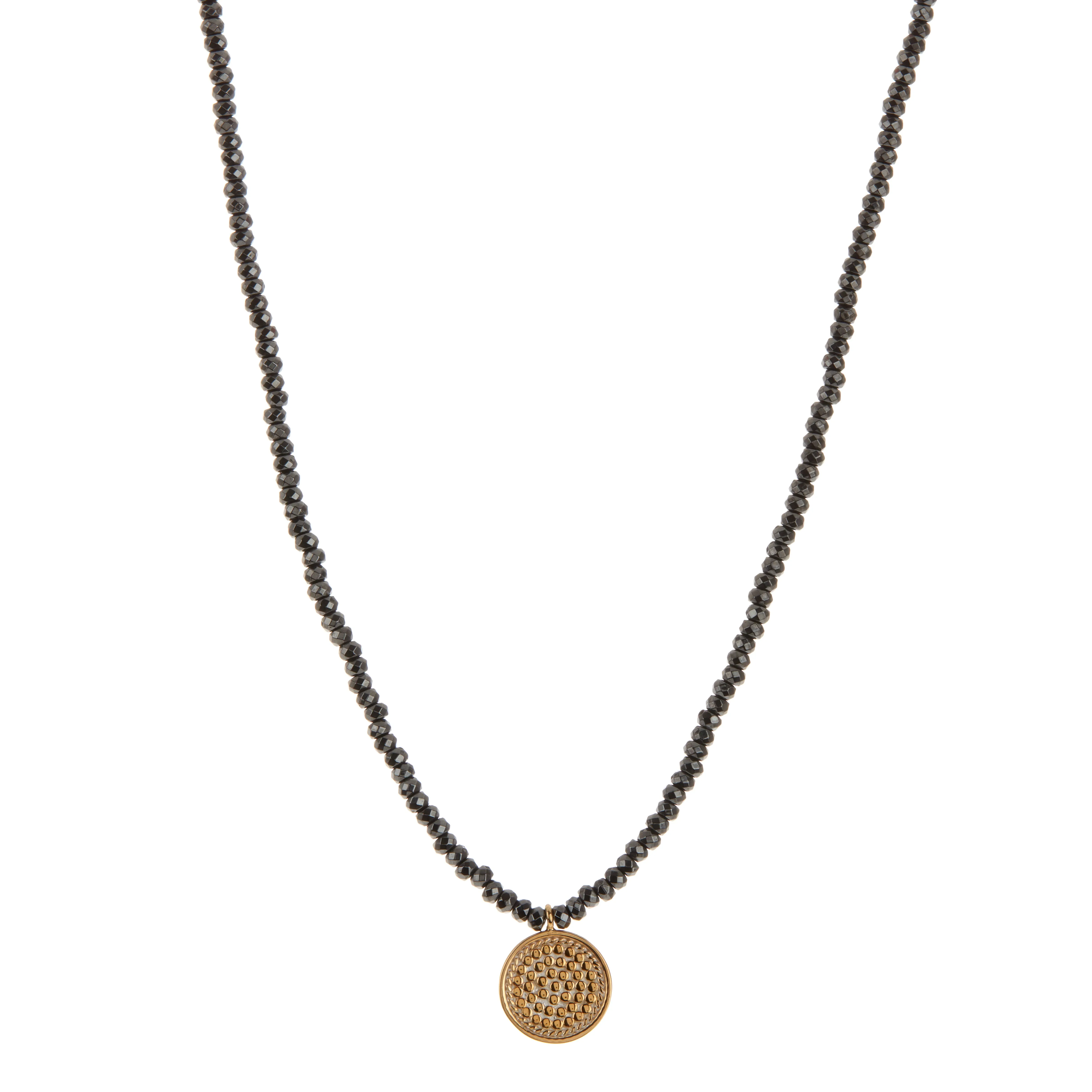 Medium Hematite Beaded Pendant Necklace sold by Anna Beck