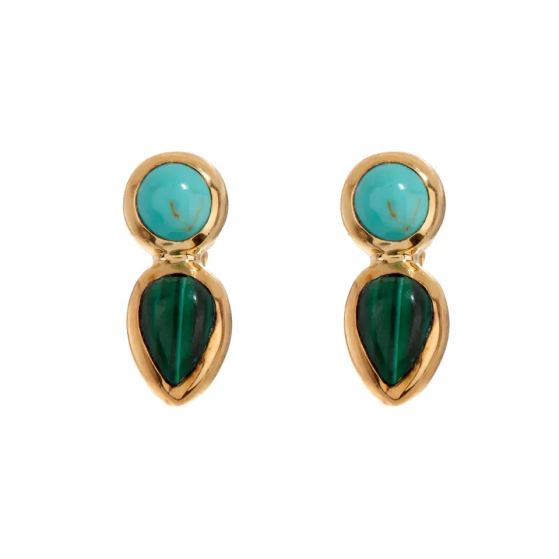 Turquoise and Malachite Studs sold by Anna Beck