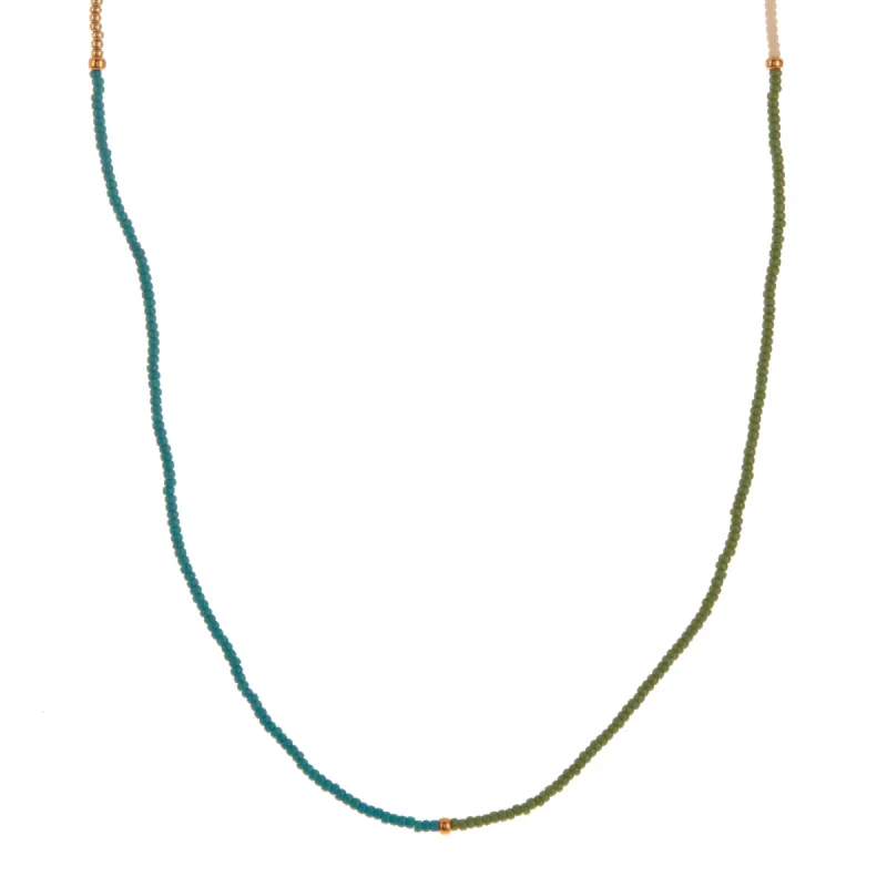 White, Blue, Green, and Gold Toggle Necklace sold by Anna Beck