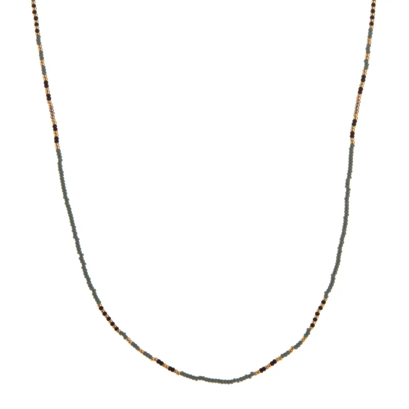 Teal, Black, and Gold Beaded Necklaces sold by Anna Beck