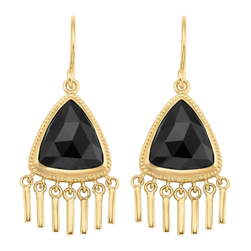 Black Onyx Fringe Earrings sold by Anna Beck