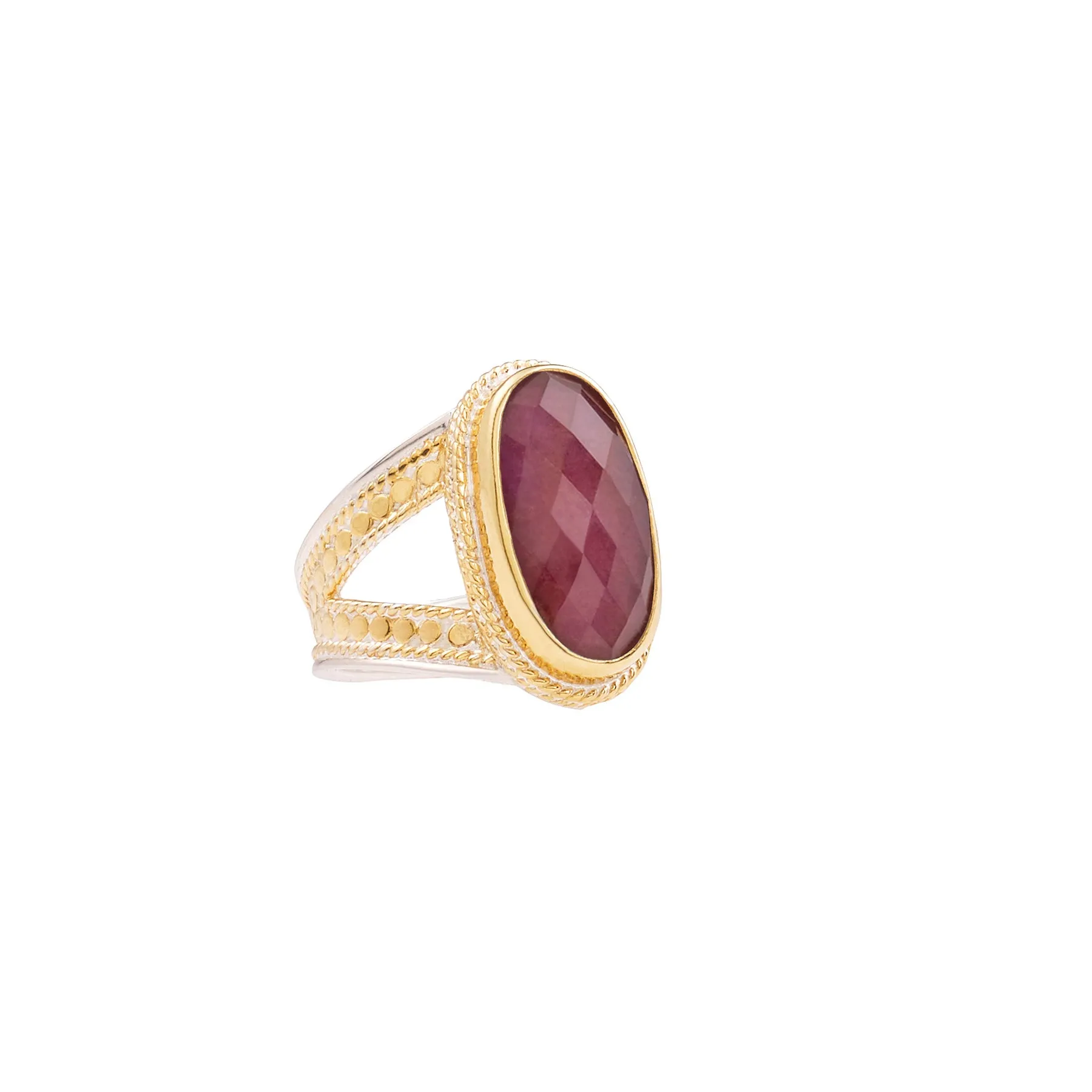 Ruby Oval Split-Side Ring - Gold sold by Anna Beck product image thumbnail 4