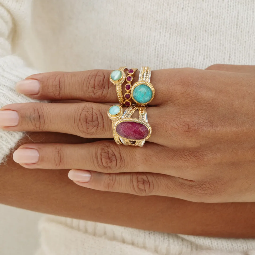 Ruby Oval Split-Side Ring - Gold sold by Anna Beck product image thumbnail 2