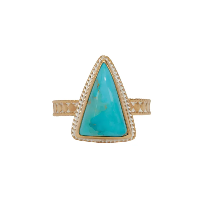 Turquoise Triangle Cocktail Ring sold by Anna Beck